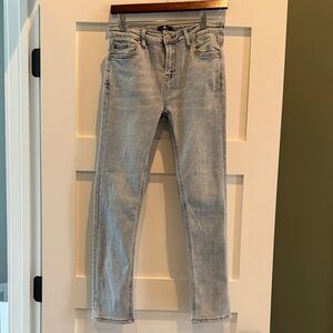 7 For All Mankind Light Gray Kids Skinny Jeans